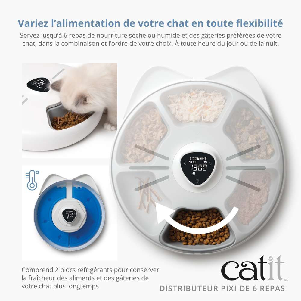 Distributeur de nourriture 6 repas pour chat - Catit Pixi Smart - Image 4