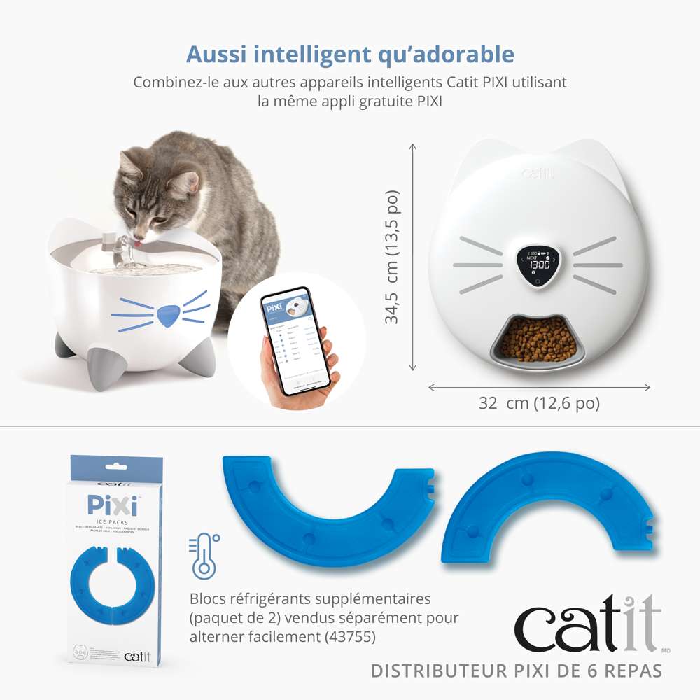 Distributeur de nourriture 6 repas pour chat - Catit Pixi Smart - Image 5