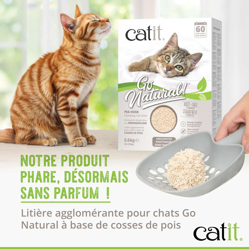 Litière agglomérante pour chat en cosses de pois recyclées - Catit Go Natural - Image 10