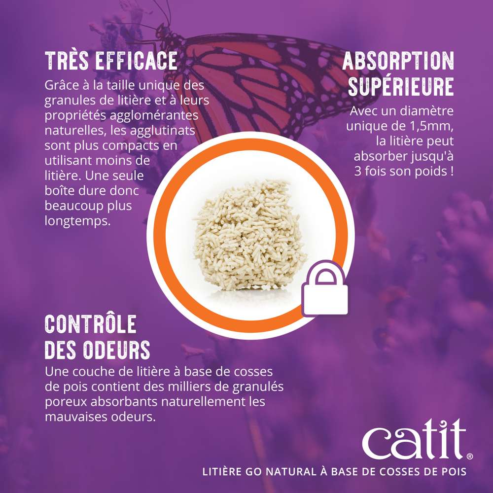 Litière agglomérante pour chat en cosses de pois recyclées - Catit Go Natural - Image 3