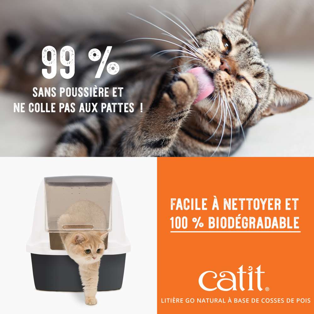 Litière agglomérante pour chat en cosses de pois recyclées - Catit Go Natural - Image 6
