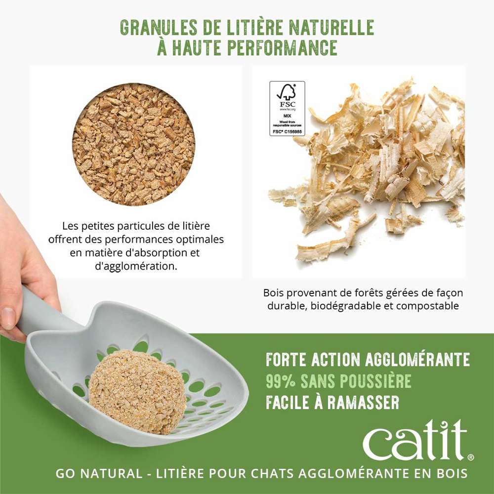 Litière agglomérante pour chats à base de bois - Parfum de lavande - Catit Go Natural - Image 3