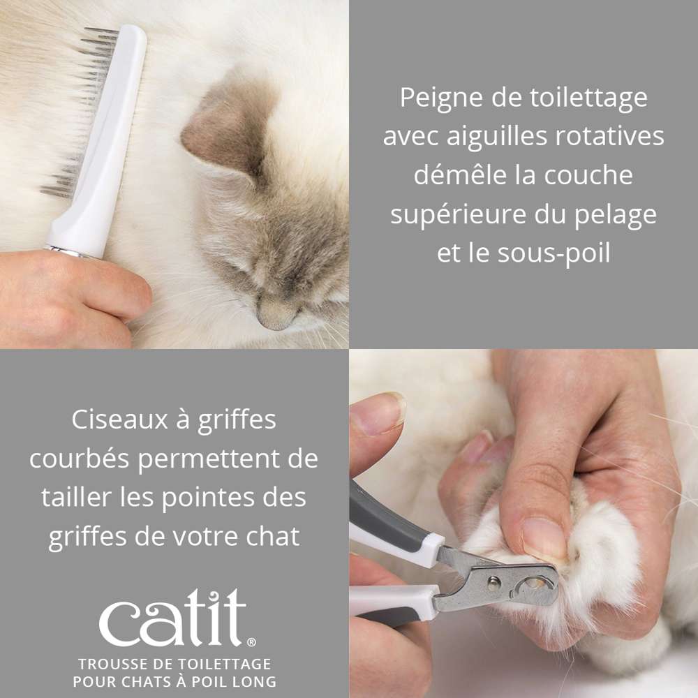 Trousse de toilettage pour chat à poils longs - Catit - Image 5